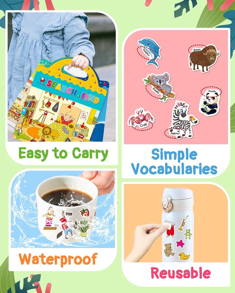 Benresive Reusable Sticker Books for Toddlers, 3 Sets Travel Stickers for Kids, Toddler Sticker Book, Crafts Activities for Toddlers, 3 and Up Birthday Gifts Travel Toys - Image 5